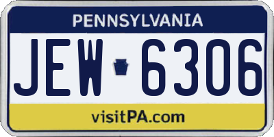 PA license plate JEW6306