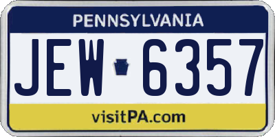 PA license plate JEW6357