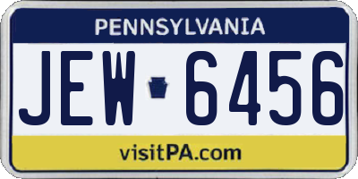 PA license plate JEW6456