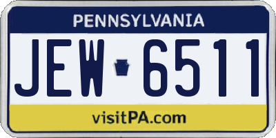 PA license plate JEW6511