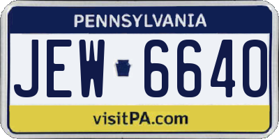 PA license plate JEW6640