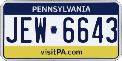 PA license plate JEW6643