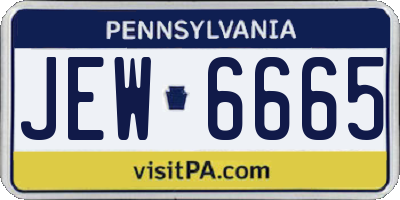 PA license plate JEW6665