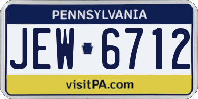 PA license plate JEW6712