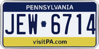 PA license plate JEW6714