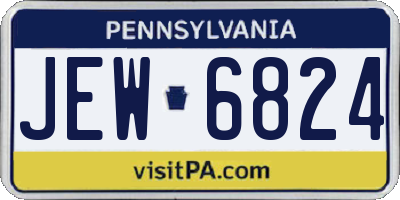 PA license plate JEW6824