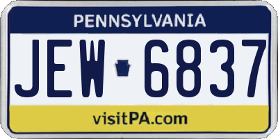 PA license plate JEW6837