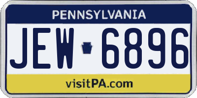 PA license plate JEW6896