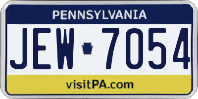 PA license plate JEW7054