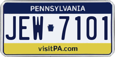 PA license plate JEW7101