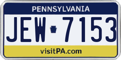PA license plate JEW7153