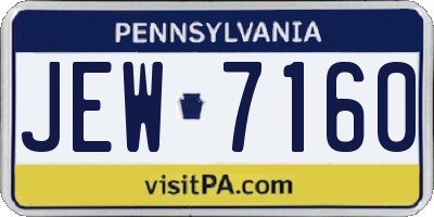 PA license plate JEW7160