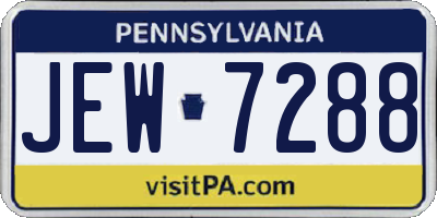 PA license plate JEW7288