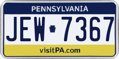 PA license plate JEW7367