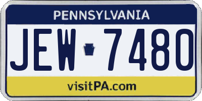 PA license plate JEW7480