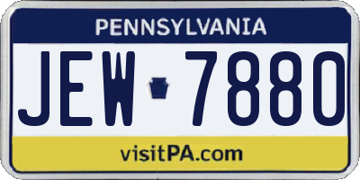 PA license plate JEW7880