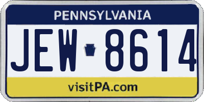 PA license plate JEW8614