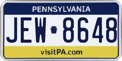 PA license plate JEW8648