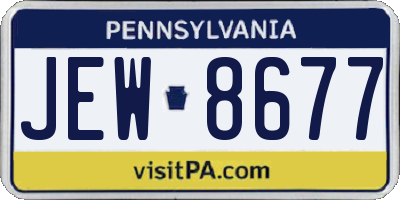 PA license plate JEW8677