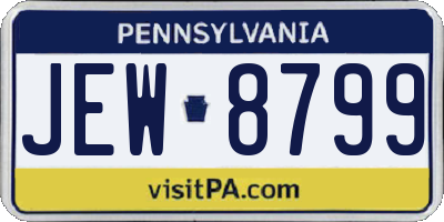 PA license plate JEW8799