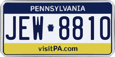 PA license plate JEW8810