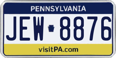 PA license plate JEW8876