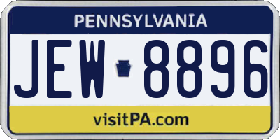 PA license plate JEW8896