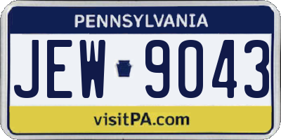 PA license plate JEW9043