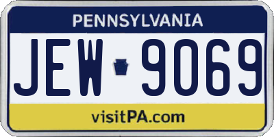 PA license plate JEW9069