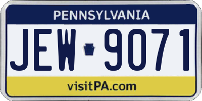 PA license plate JEW9071