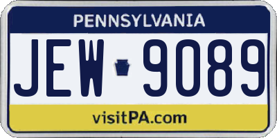 PA license plate JEW9089
