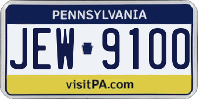 PA license plate JEW9100
