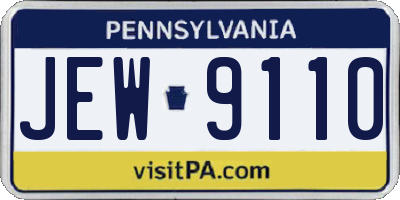 PA license plate JEW9110