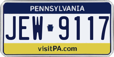 PA license plate JEW9117