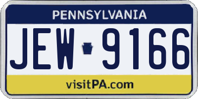 PA license plate JEW9166