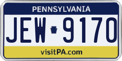 PA license plate JEW9170