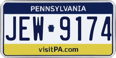 PA license plate JEW9174