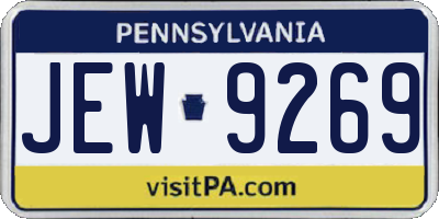 PA license plate JEW9269