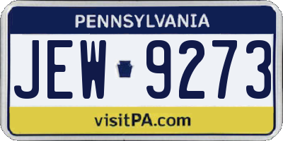 PA license plate JEW9273