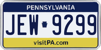 PA license plate JEW9299