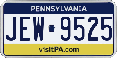 PA license plate JEW9525