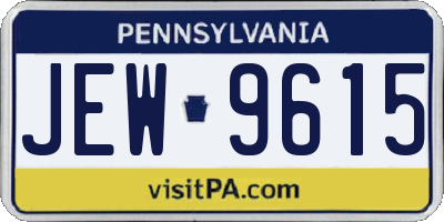PA license plate JEW9615