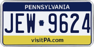 PA license plate JEW9624