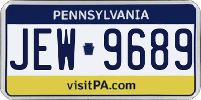 PA license plate JEW9689