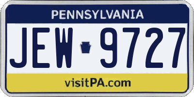 PA license plate JEW9727