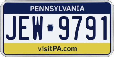 PA license plate JEW9791