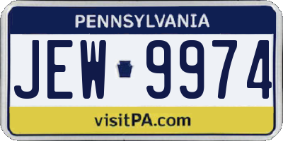 PA license plate JEW9974