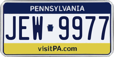 PA license plate JEW9977