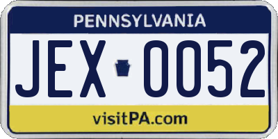PA license plate JEX0052
