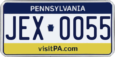 PA license plate JEX0055